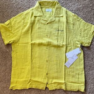 Saturdays New York City Yellow Casual Button Down Shirt